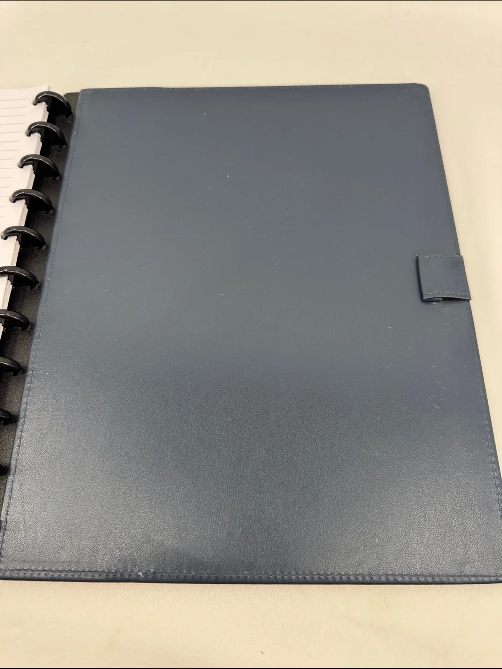Arc Discbound Letter-sized Navy Leather Notebook, Planner Cover w/ Lined Pages